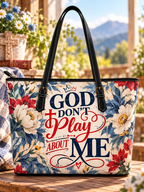 God Don't Play About Me Floral Saddle Bag