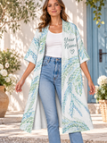 Sage Leaf Branch Personalized Women's Short Sleeved Cape
