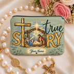 True Story Nativity Personalized PU Leather Pouch