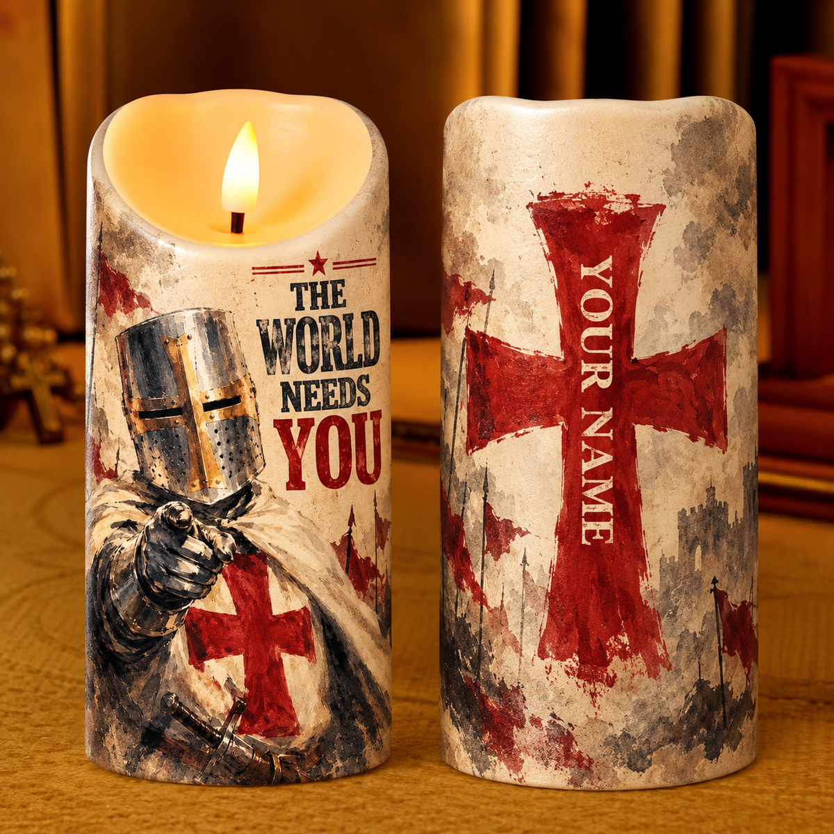 The World Needs You Knight Personalized Flameless LED Candle