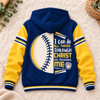 Baseball Graphic Navy Gold Personalized Fleece Jacket