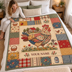 Farmhouse Chicken Patchwork Personalized Quilt