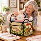 Rainy Day Frog Friends Personalized Quilted Storage Basket