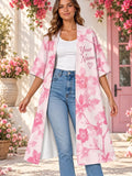 Pink Blossom Branch Personalized Women's Short Sleeved Cape