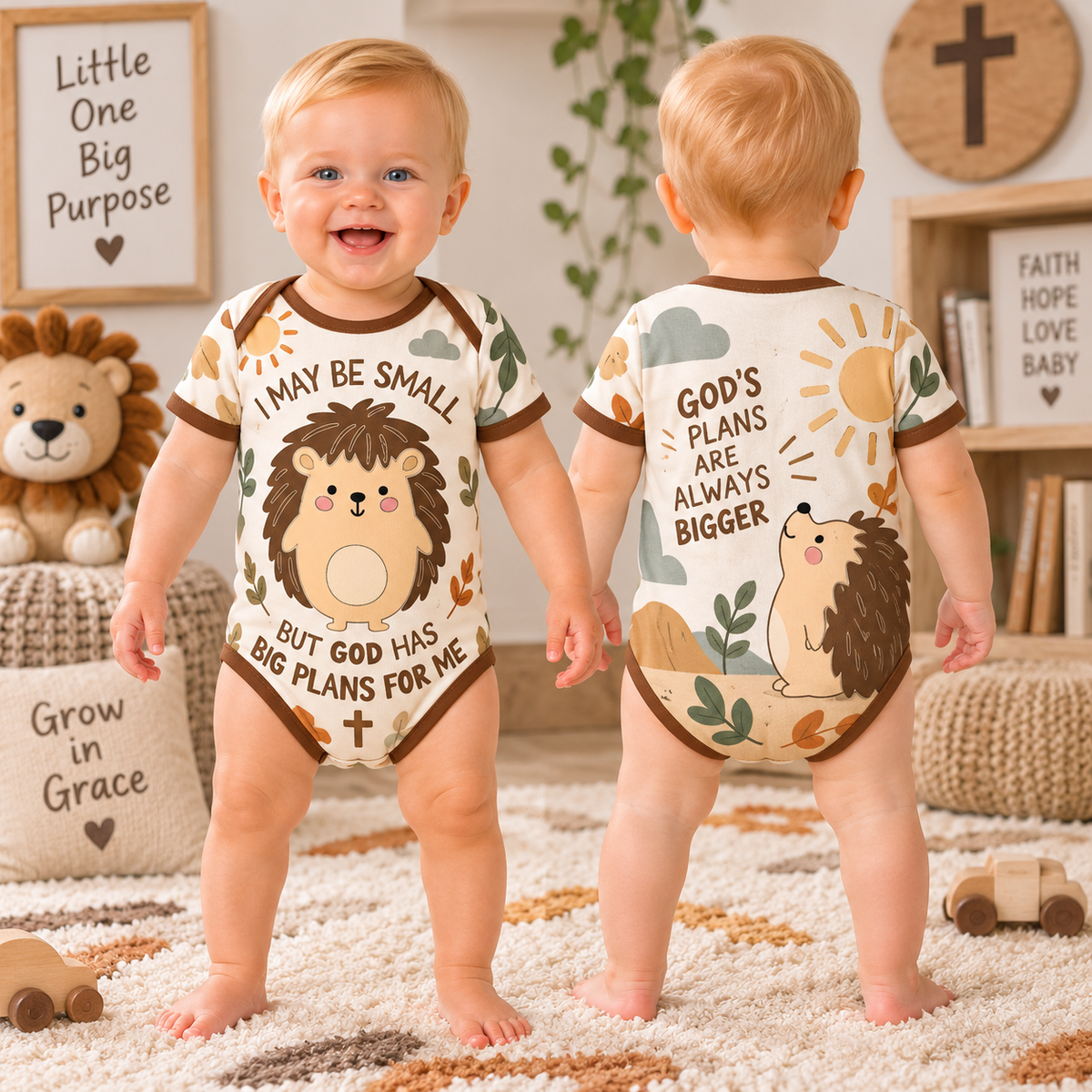 God Has Big Plans Hedgehog Baby Bodysuit