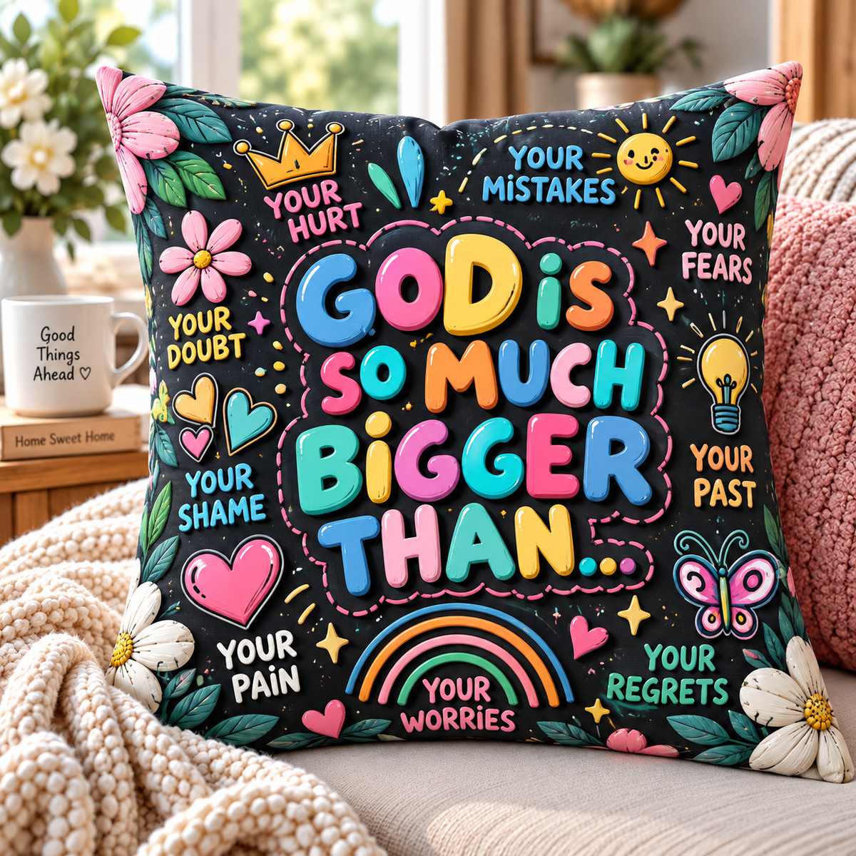 God Is So Much Bigger Than Pillow