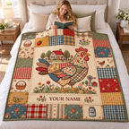Farmhouse Chicken Patchwork Personalized Quilt