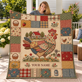 Farmhouse Chicken Patchwork Personalized Quilt