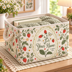 Strawberry Daisy Personalized Storage Basket