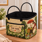 Rainy Day Frog Friends Personalized Quilted Storage Basket