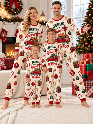 Jesus Is The Reason For The Season Family Mixed Cotton Pajamas