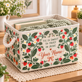 Strawberry Floral Bow Personalized Storage Basket