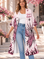 Pink Winged Eye Personalized Women's Short Sleeved Cape