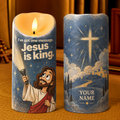 Jesus Is King Personalized Flameless LED Candle