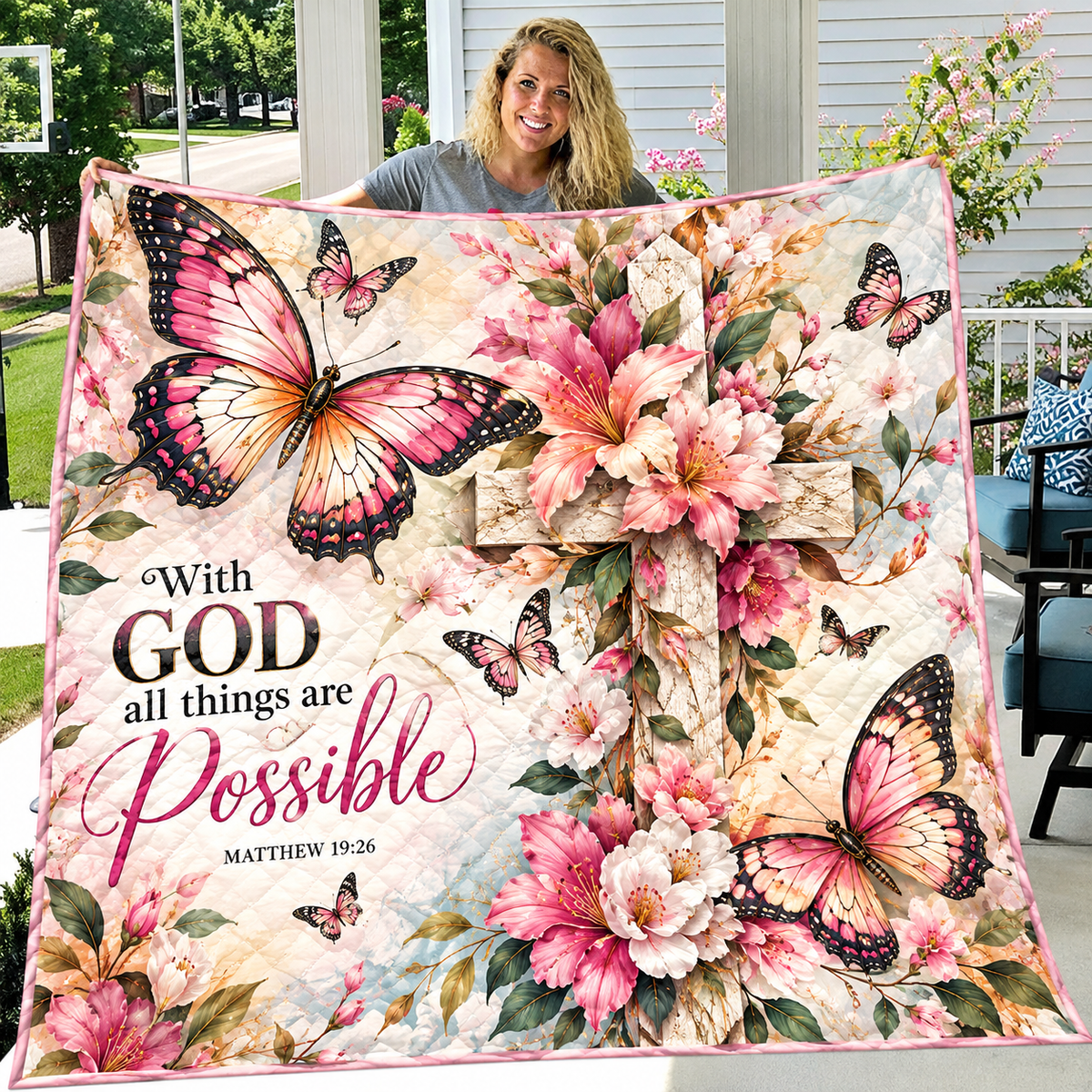 With God All Things Are Possible Quilt