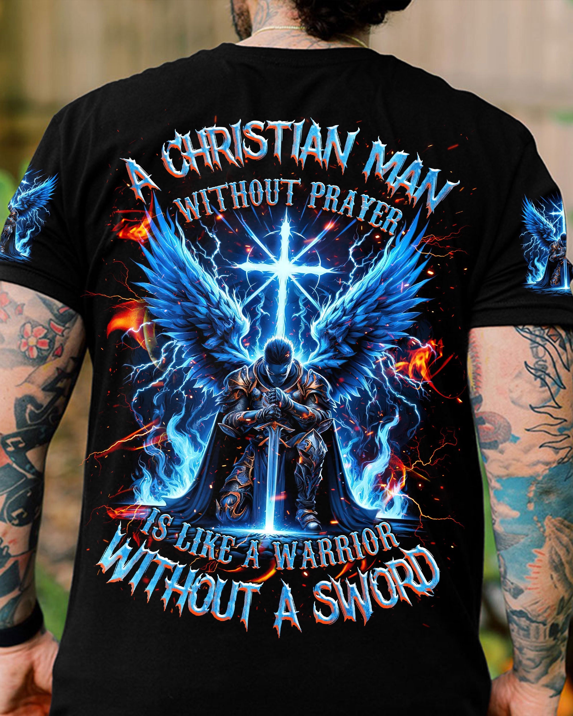 A Christian Man Without Prayer Warrior Men's All Over Print Shirt - Trunx156184