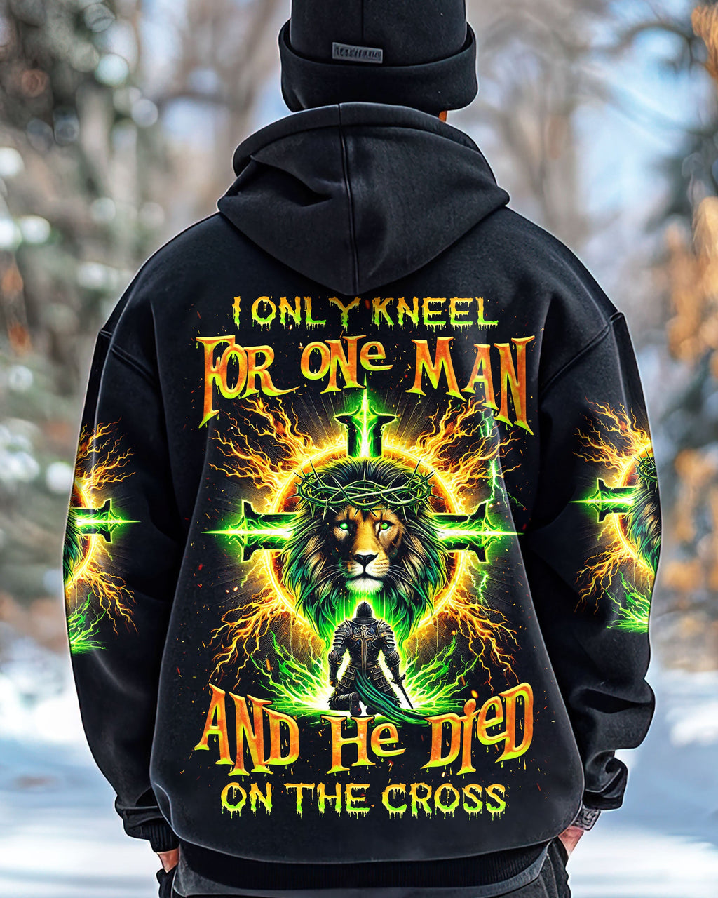 I Only Kneel For One Man Warrior Lion Men's All Over Print Shirt - Trunx219029