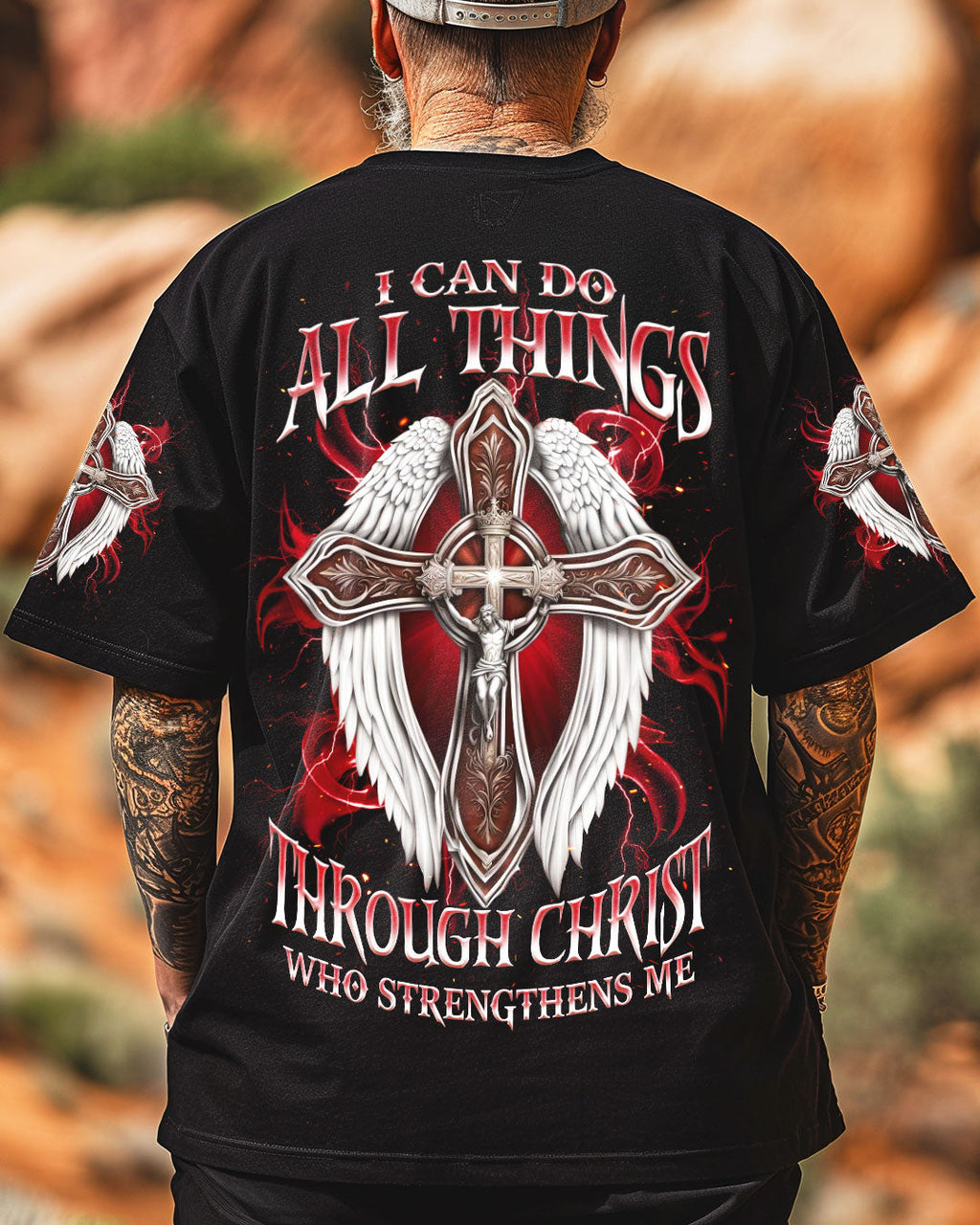I Can Do All Things Cross Wings Men's All Over Print Shirt - Trunx048250