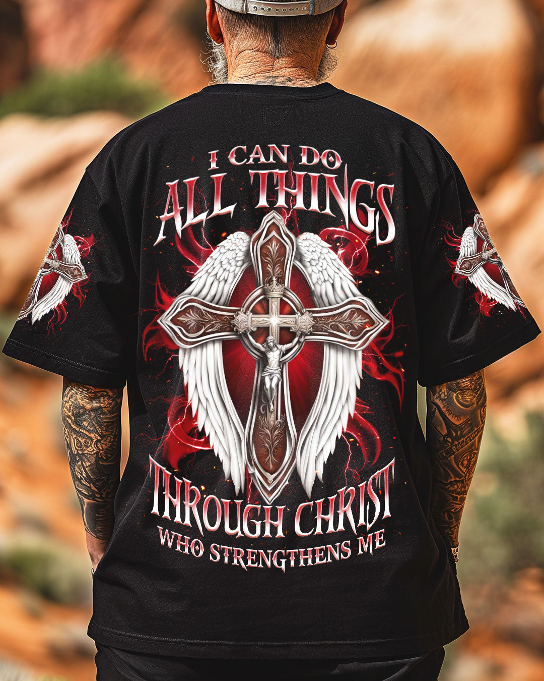 I Can Do All Things Cross Wings Men's All Over Print Shirt - Trunx048250