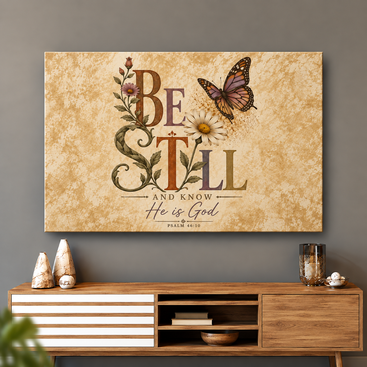 Be Still and Know Butterfly Canvas