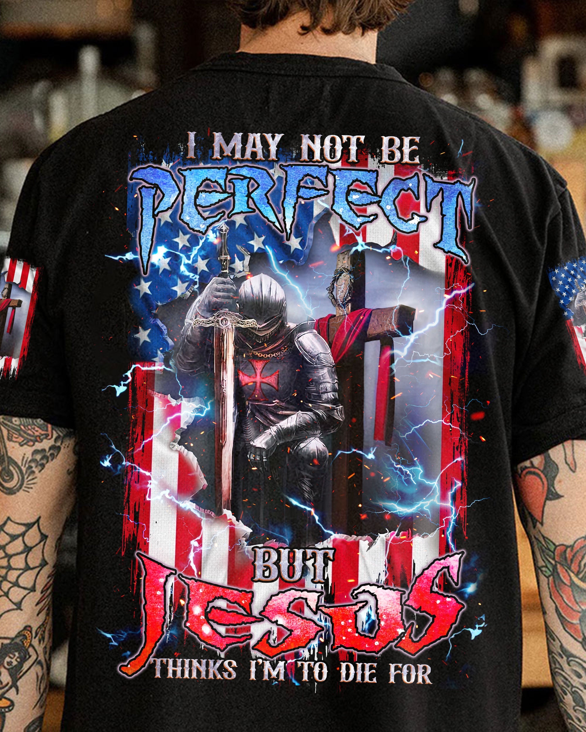 I May Not Be Perfect Warrior Men's All Over Print Shirt - Trunx544785