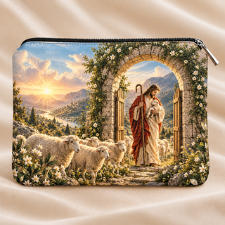 Jesus the Good Shepherd PU Leather Pouch
