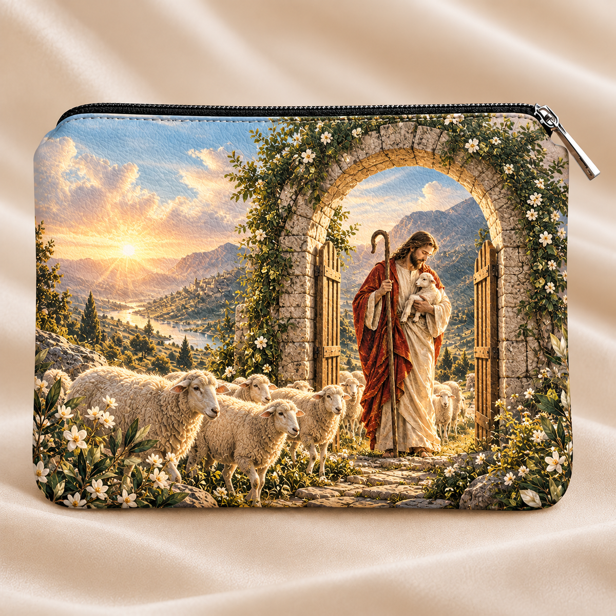 Jesus the Good Shepherd PU Leather Pouch