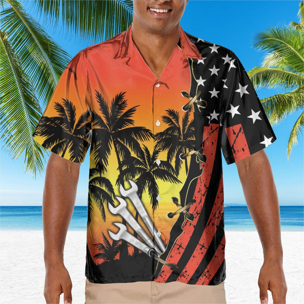 Awesome Ironworker - AOP Pocket Hawaiian Shirt - grunx260804-0273
