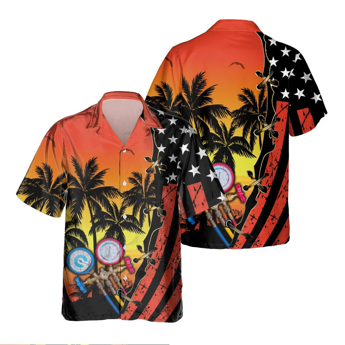 Awesome HVAC Tech- AOP Pocket Hawaiian Shirt - grunx260804-0209