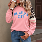 Oklahoma City God Is In OKC Leopard Sleeve Sweatshirt