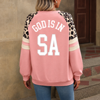 San Antonio God Is In SA Leopard Sleeve Sweatshirt