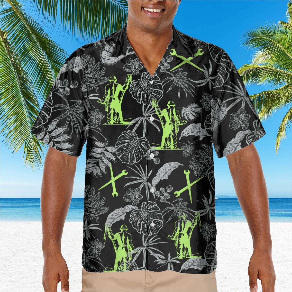 Awesome Ironworker - AOP Pocket Hawaiian Shirt - grunx260804-0274