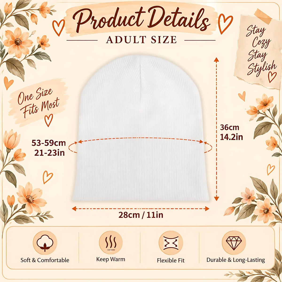 Ladybug Purple Gingham Beanie Hat