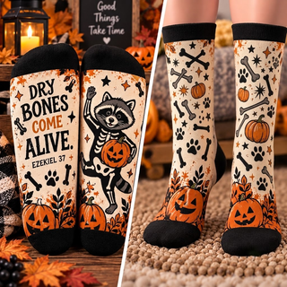 Dry Bones Come Alive Mid-Tube Socks