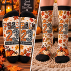 Psalm 23 Pumpkin Mid-Tube Socks