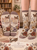 Be Still and Know Butterfly Mid-Tube Socks