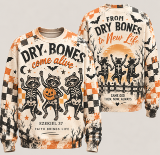 Dry Bones Come Alive Skeleton Raccoons Sweatshirt