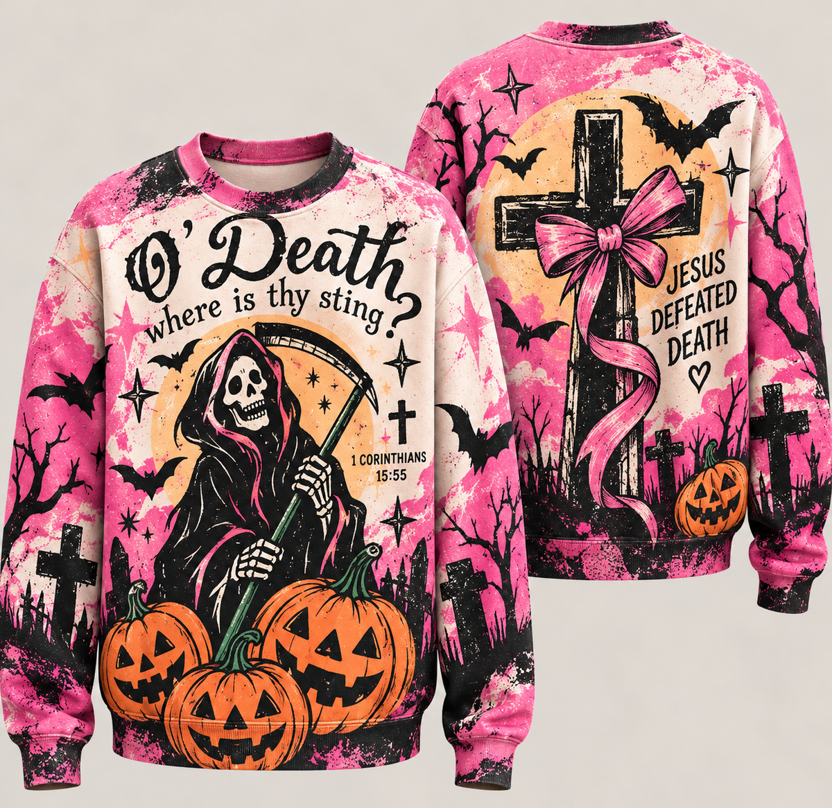 O Death Where Is Thy Sting Grim Reaper Sweatshirt