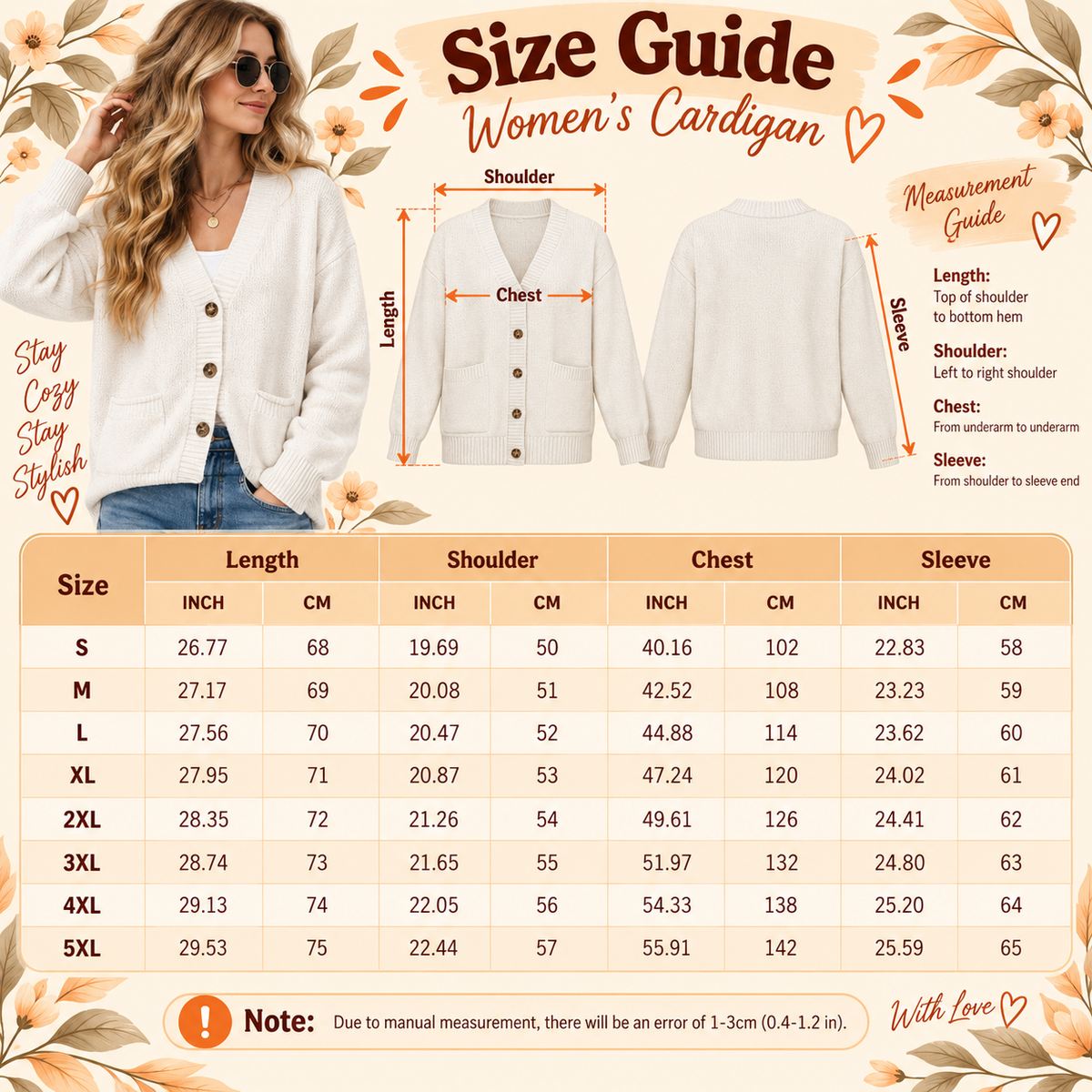 Ladybug Women's Cardigan Sweater