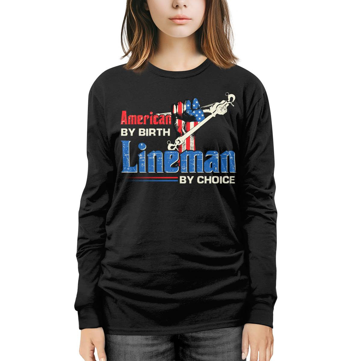 American By Birth Lineman By Choice-T-shirt - grunx260804-0134