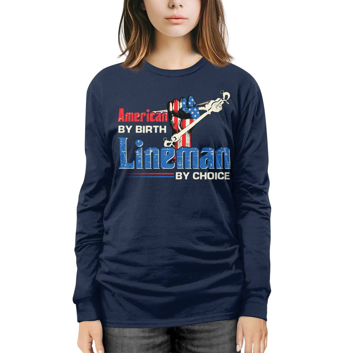 American By Birth Lineman By Choice-T-shirt - grunx260804-0134
