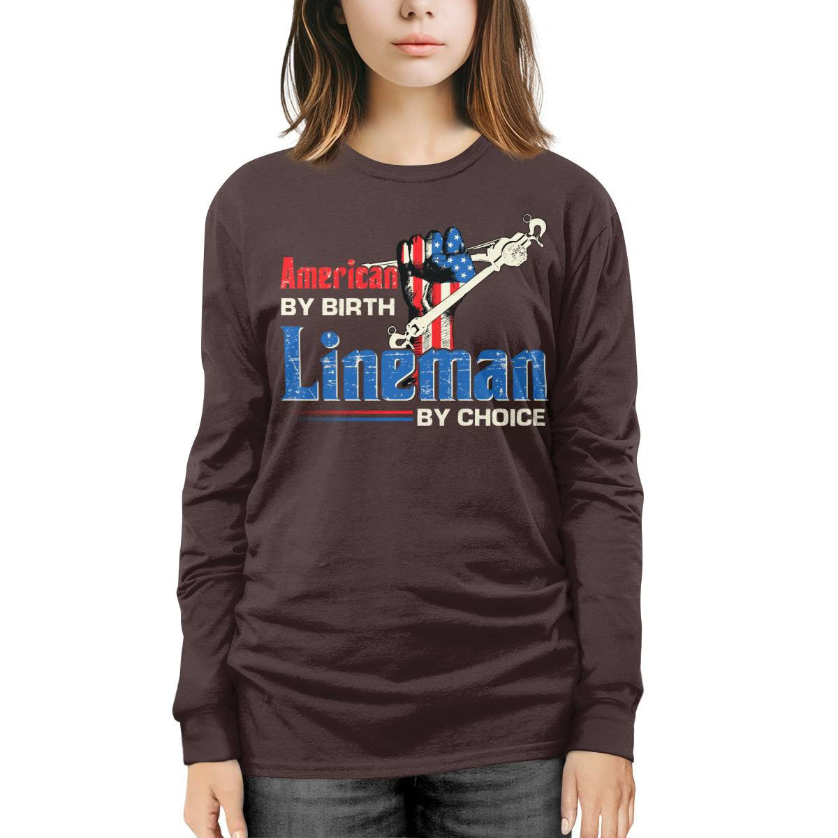 American By Birth Lineman By Choice-T-shirt - grunx260804-0134