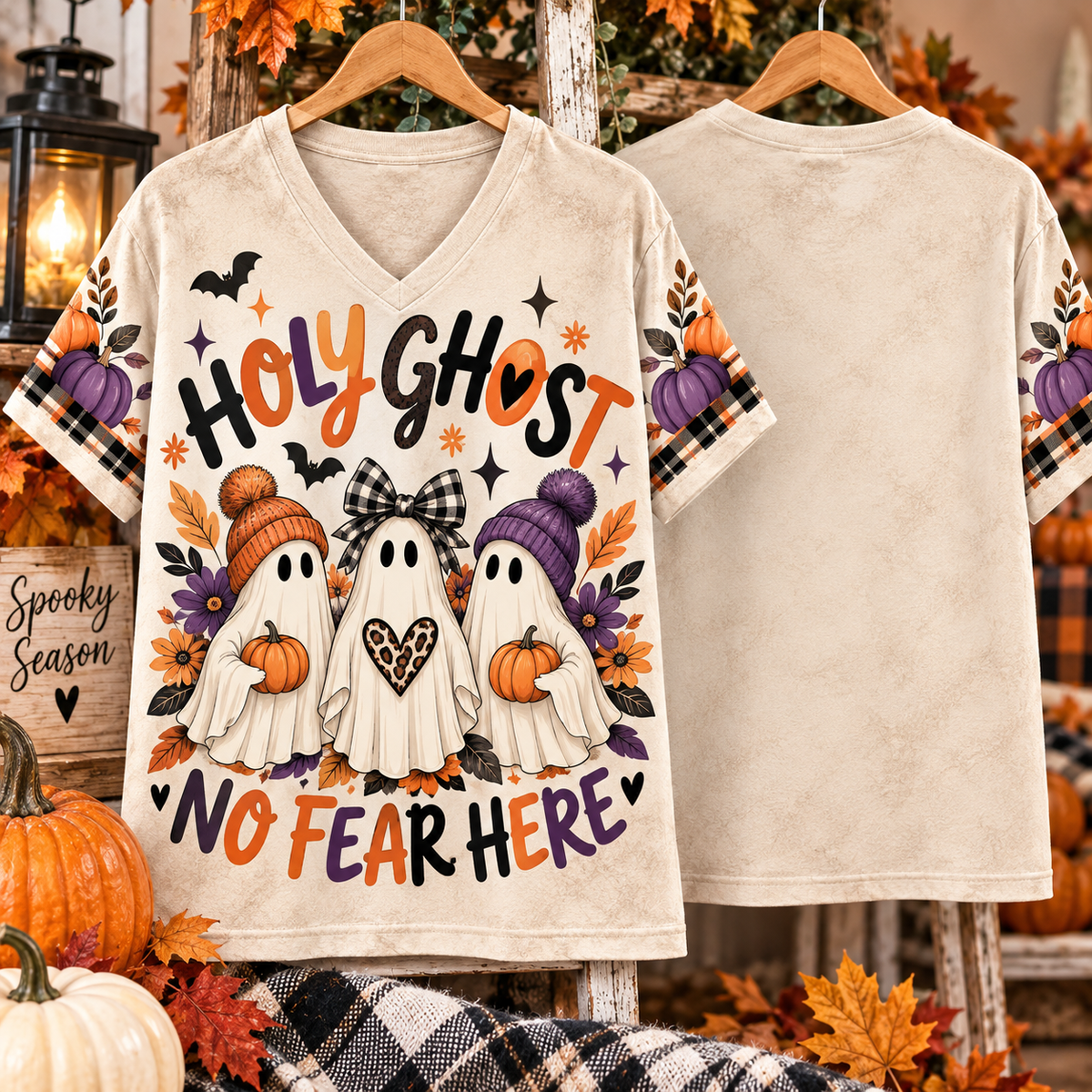 Holy Ghost No Fear Here V-Neck Shirt
