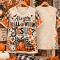 Are You Fall-o-ween Jesus Pumpkin Patch V-Neck Shirt