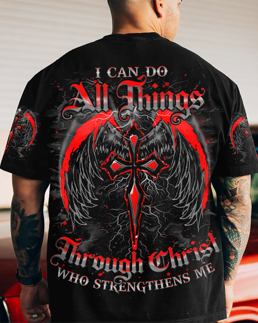 I Can Do All Things Cross Wings Men's All Over Print Shirt - Trunx355873