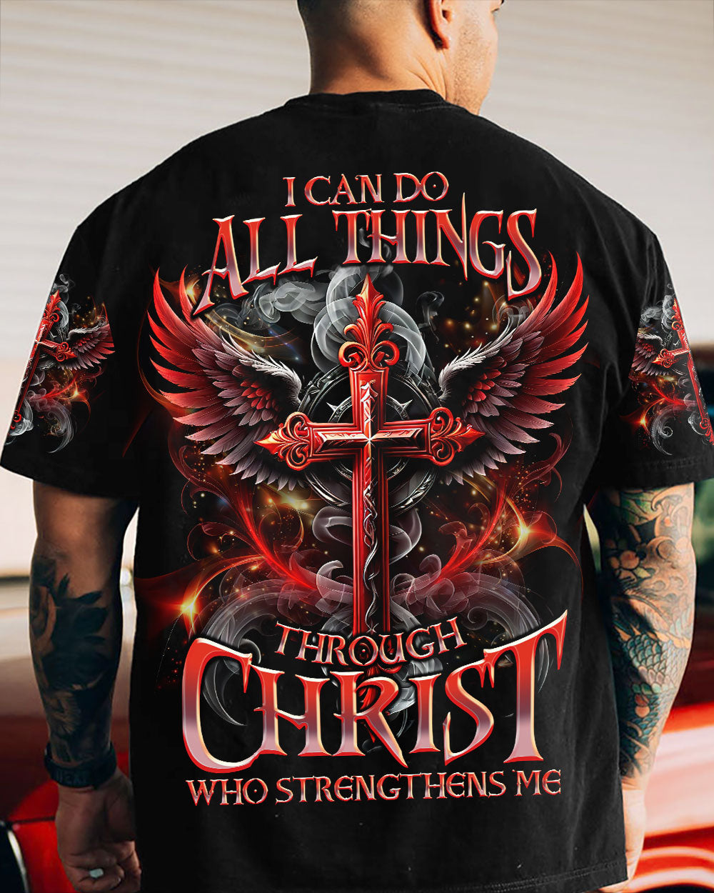 I Can Do All Things Cross Wings Men's All Over Print Shirt - Trunx482323