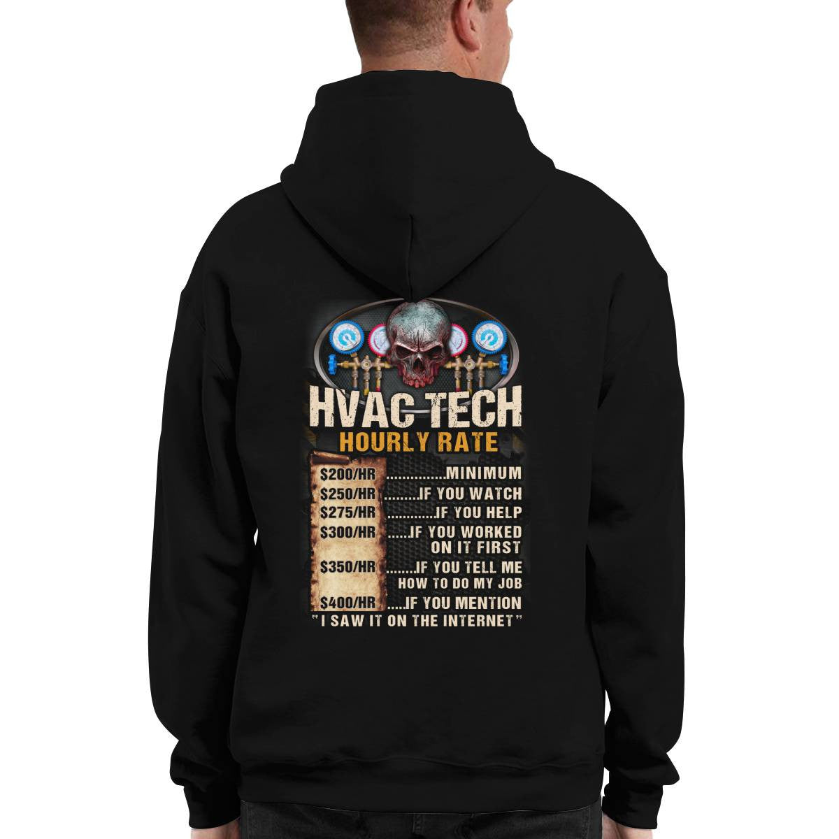 Awesome HVAC Tech Hourly Rate-Hoodie - grunx260804-0235