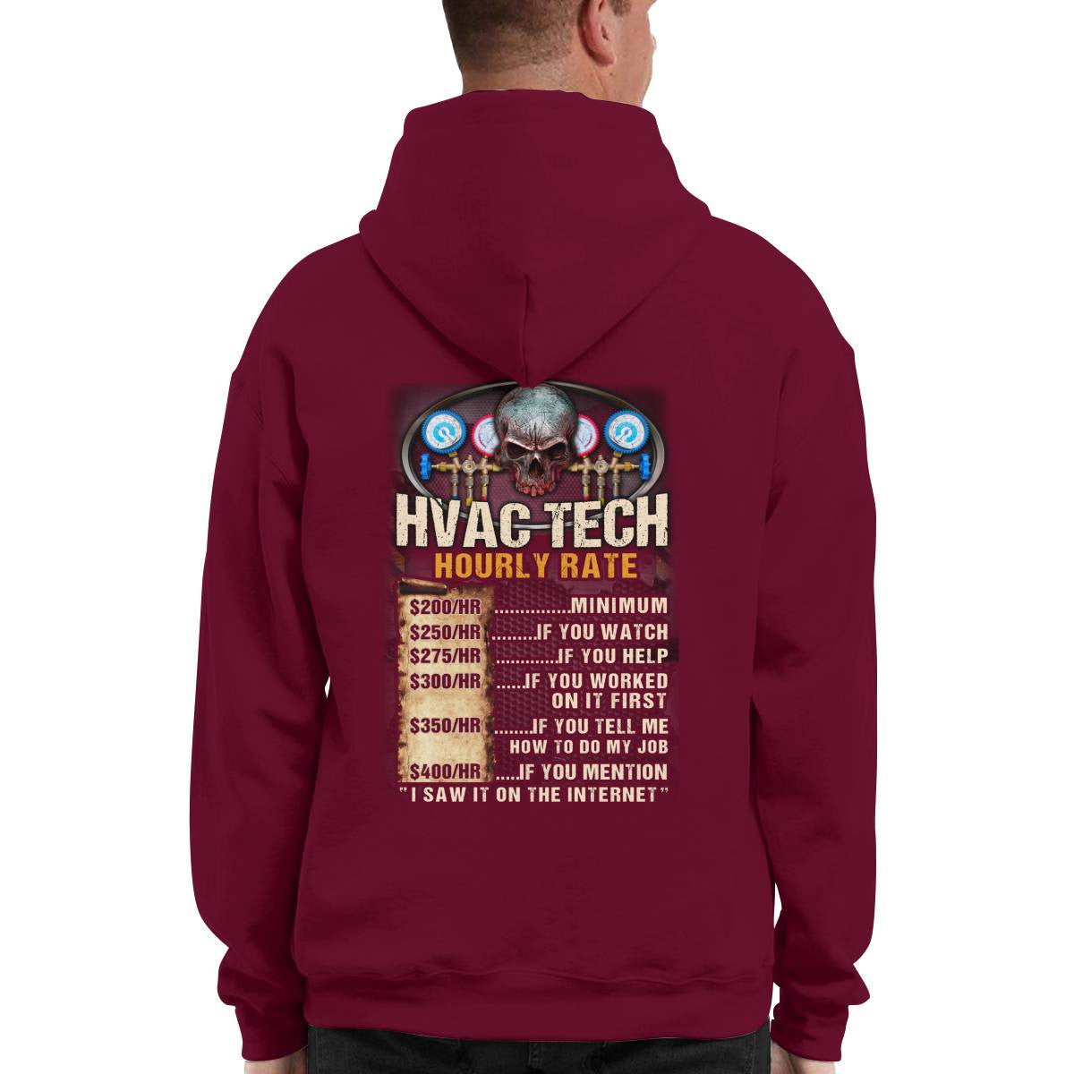 Awesome HVAC Tech Hourly Rate-Hoodie - grunx260804-0235