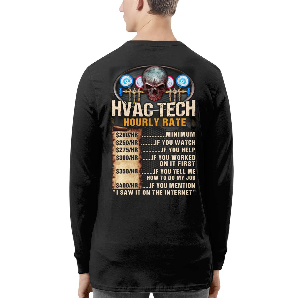 Awesome HVAC Tech Hourly Rate-Hoodie - grunx260804-0235