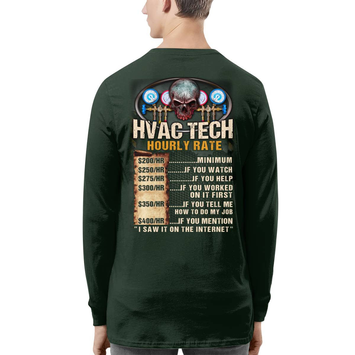 Awesome HVAC Tech Hourly Rate-Hoodie - grunx260804-0235